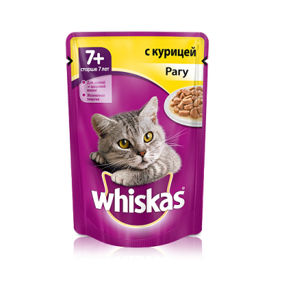 Whiskas для кошек старше 7 лет рагу с курицей 85 гр.